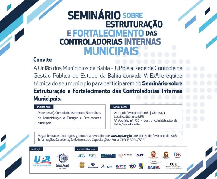 Seminário sobre estruturação e fortalecimento das controladorias internas municipais