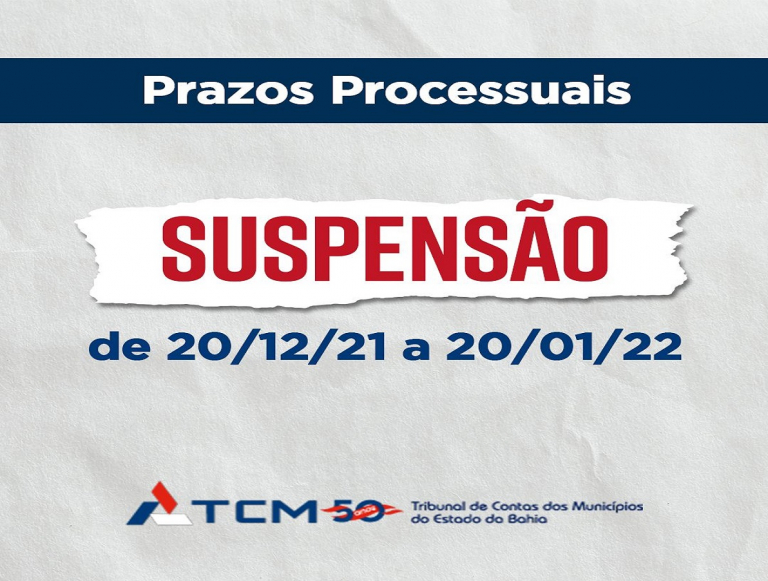 TCM SUSPENDE CONTAGEM DE PRAZOS PROCESSUAIS