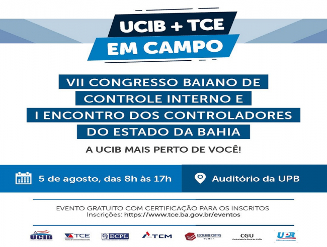 ABERTAS AS INSCRIÇÕES PARA O VII CONGRESSO BAIANO DE CONTROLE INTERNO